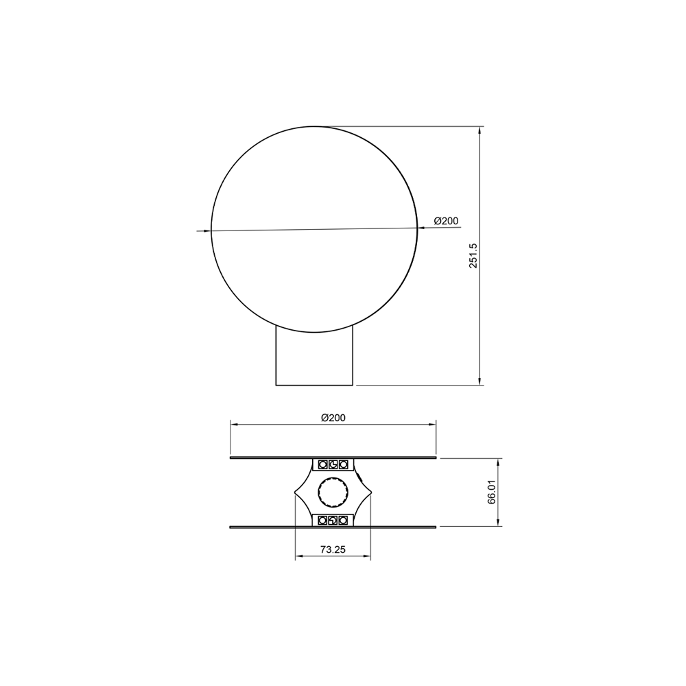 Dimension Drawing of Halo Lamp