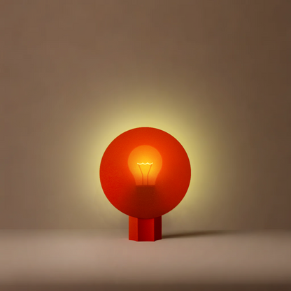 On shot of Halo Lamp in red color front view