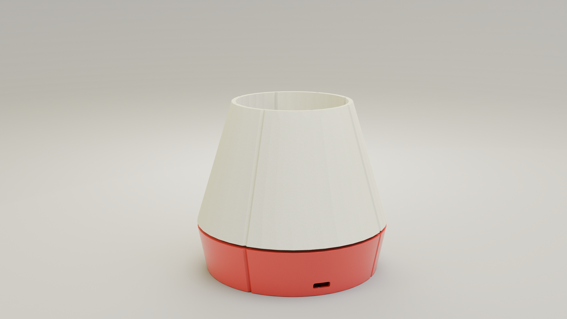 The Litele Duo Red lamp in its off state, showcasing its sleek design and the functional pen holder