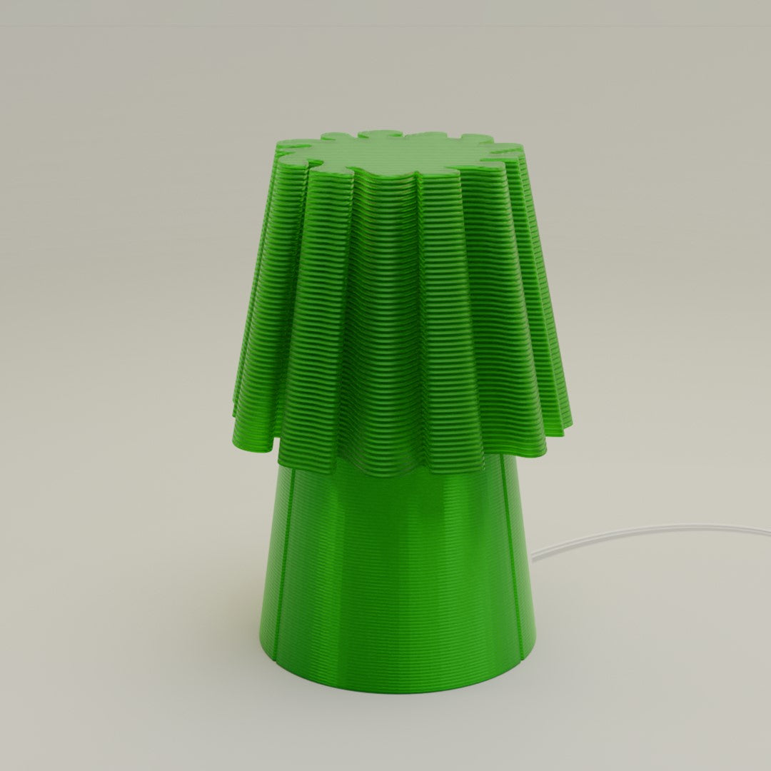 Ruffle Lamp - Green green