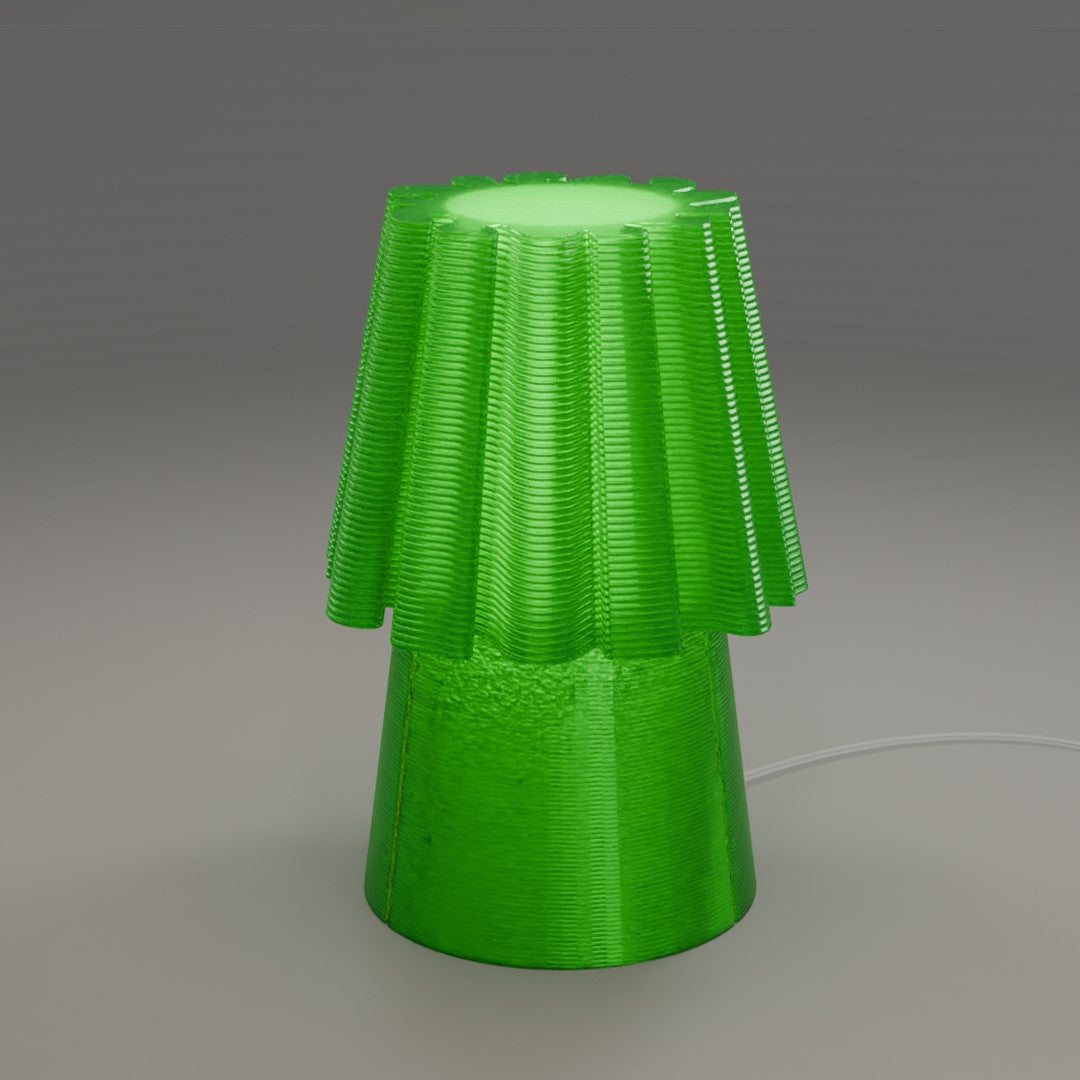 Ruffle Lamp - Green green