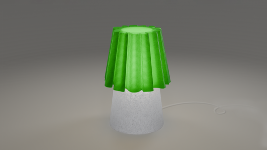 Ruffle Lamp - Green Marble