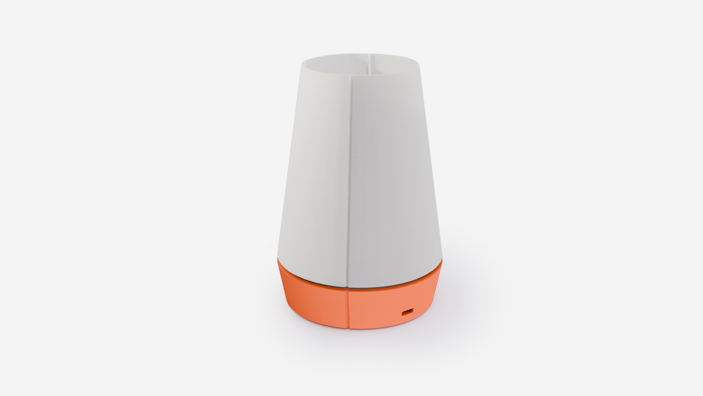 Minimalist Venti light with cone diffuser and Bluetooth connectivity for smart functions.