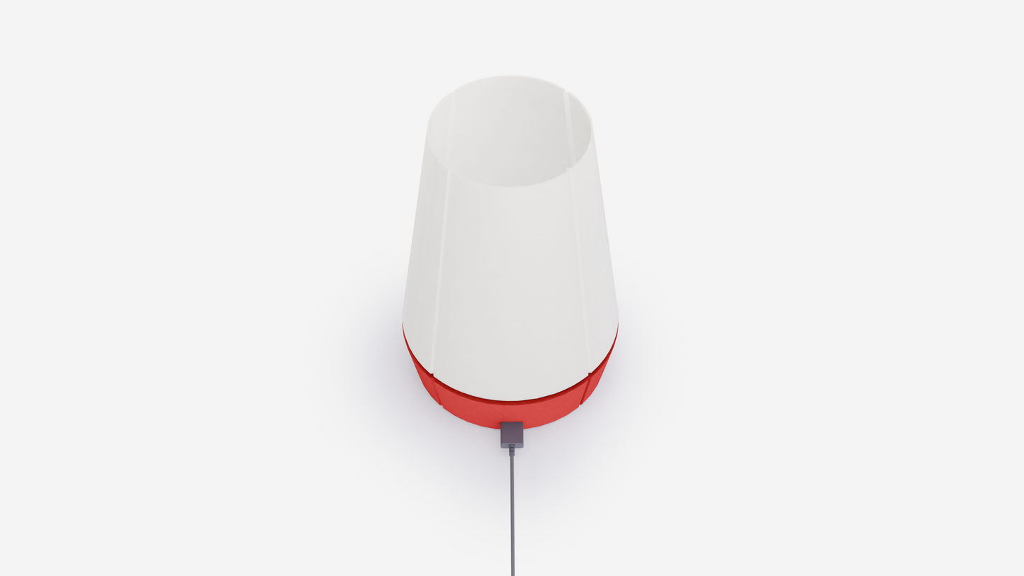 Modern table light Venti with cone diffuser and integrated Bluetooth control.