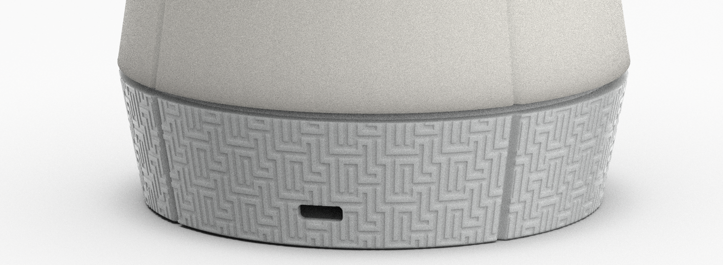 Close-up of maze texture on Venti Smart Lamp base