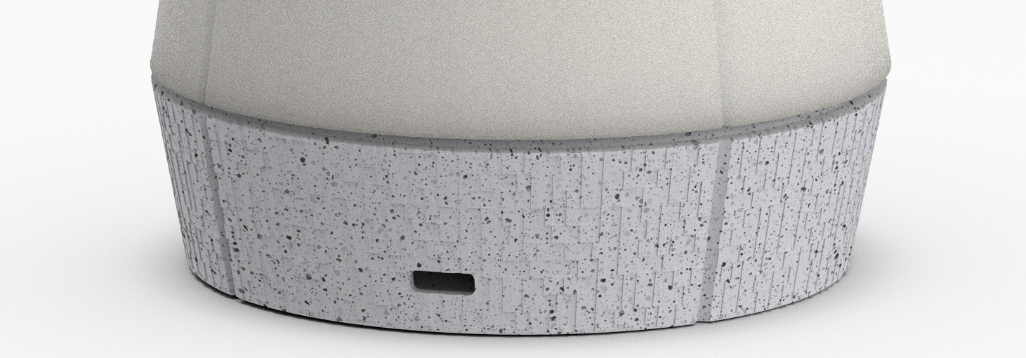 Close-up of pixel texture on Venti Smart Lamp base